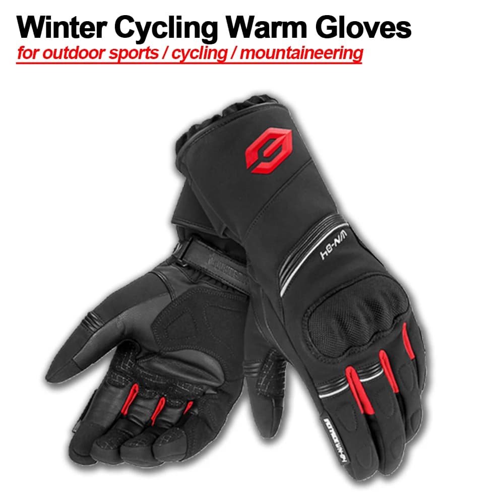 Guanti da ciclismo per escursionismo sportivo all'aria aperta caldi foderati in pile Guanti da ciclismo antiscivolo autunno inverno Guanti da bici Accessori per bici
