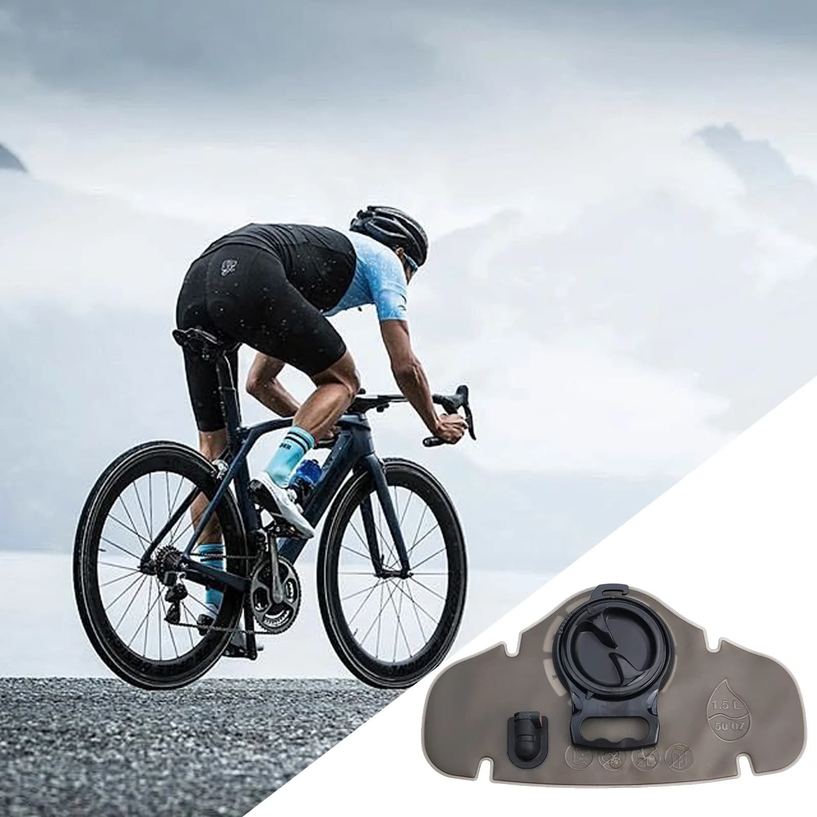 1PC 1.5L TPU/EVA Sport Hydration Bladder Hiking Camping Water Bag Backpack Large Capacity Water Bladder Cycling Equipment