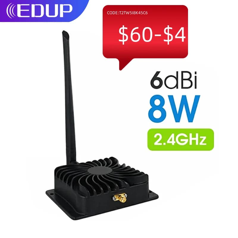 EDUP 8W 2.4Ghz WiFi Amplificatore di potenza Extender 5.8Ghz 5W Ripetitore di segnale Wireless Gamma Ripetitore per router Wi-Fi Antenna porta SMA