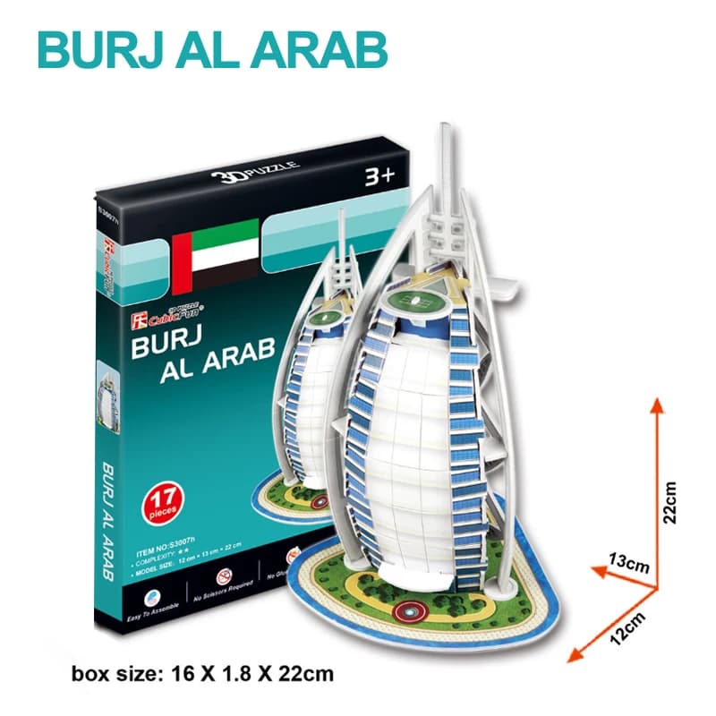 Puzzle 3d Burj Al Arabo Modello di carta Fai da te Regalo creativo Giocattoli educativi per bambini Hot Mini World Architectural T13