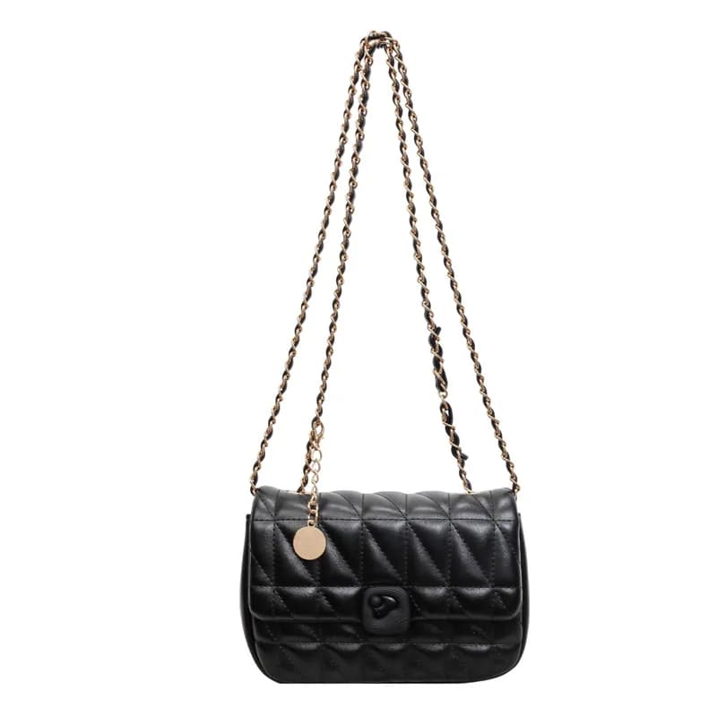 Quilted Stitching Small Square Bag for Women Soft PU Leather Chain Strap Crossbody Shoulder Bag with Lock Clasp 2026 ita bag sac