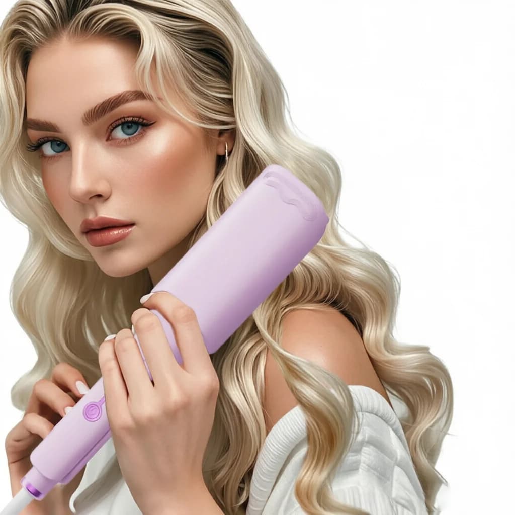 Arricciacapelli Elettrico a Spirale da 32MM per Ricci Duraturi, Styling Rapido, Onde Profonde a V, con 4 Temperature Regolabili, per Tutti i Tipi di Capelli
