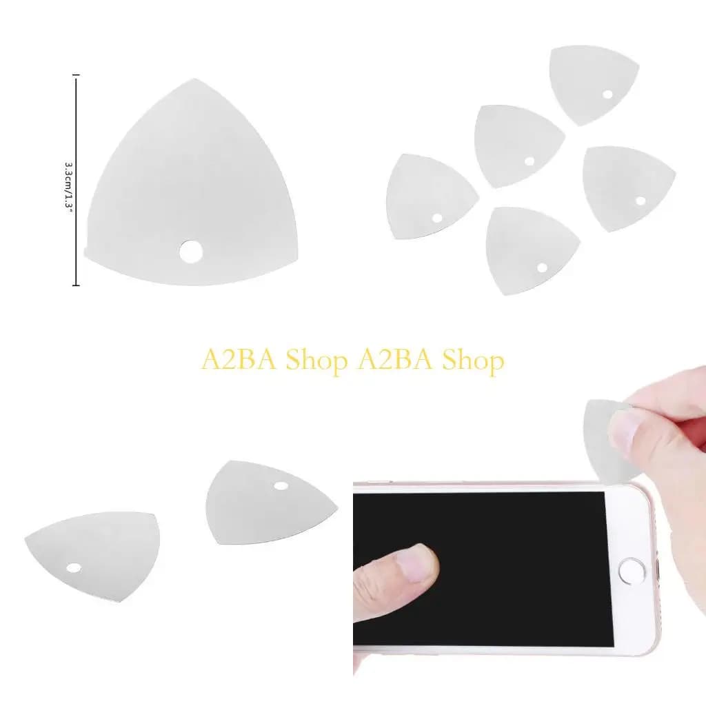 A2BA 5pcs per Triangle Metal Opening Strumento Picks Prying Apri per