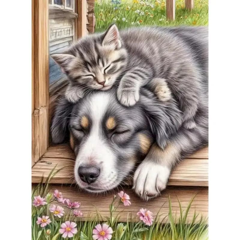 GATYZTORY Frame Diy Painting by numbers Kitten Dog Animals Digital Painting Oil Paint By Numbers For Home Decors Personalized Gi