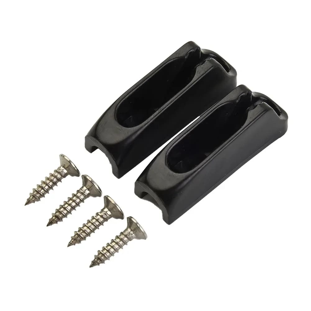 2 pezzi per barche in Nylon nero autobloccante corda Clam Cleat Cord Lock morsetti per funi per Hardware cabina marina sostituire accessori per barche