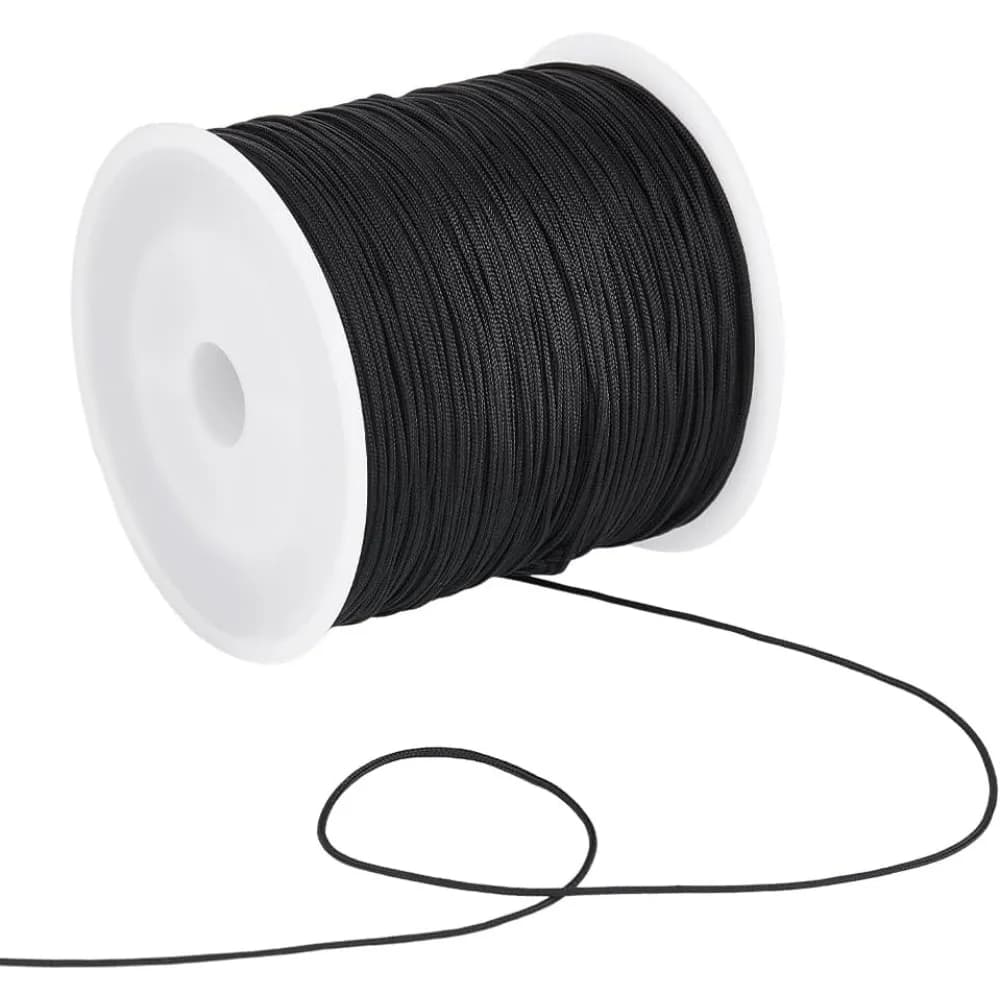 100 Yards Black Nylon Cord Wind Chime Cord 0.8mm Replacement Lift Shade Blind Repair String for Windows Roman Rollers