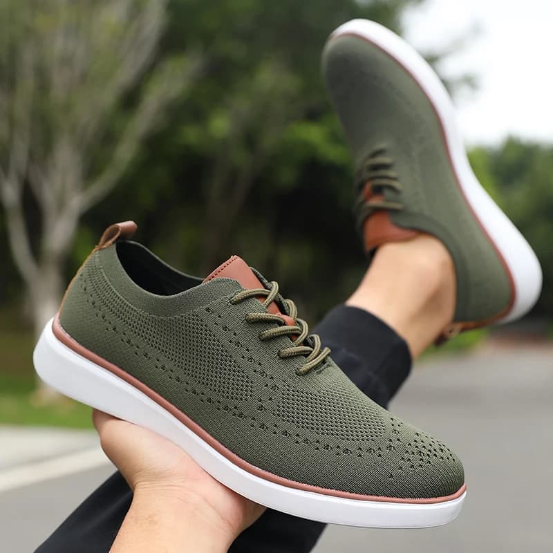 Scarpe casual da uomo eleganti Tomaia in mesh traspirante Sottopiede confortevole Suola antiscivolo Scarpe da passeggio casual Design in maglia Suola flessibile