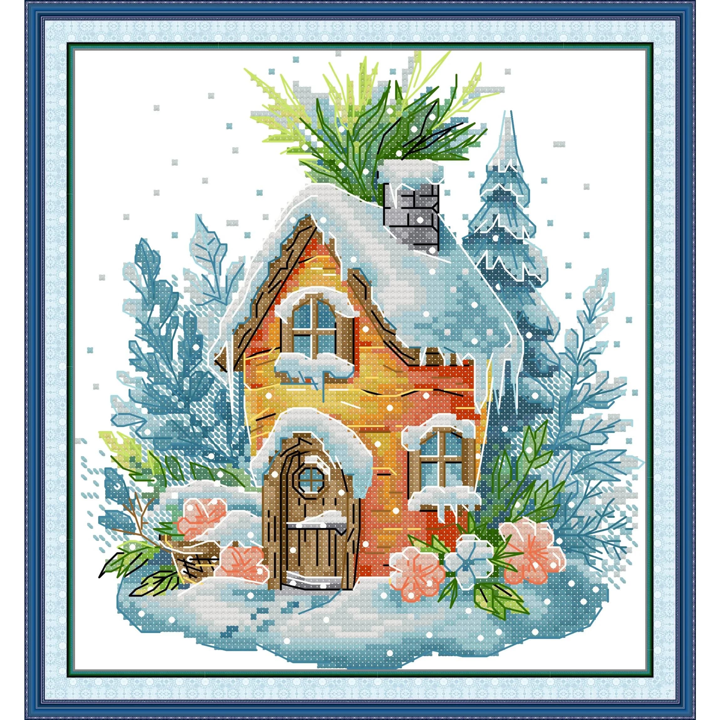 Joy Sunday News Pre-Printed Cross Stitch Kit, Stamped Aida Fabric with DMC Threads, Embroidery Kit - Carrot Hut