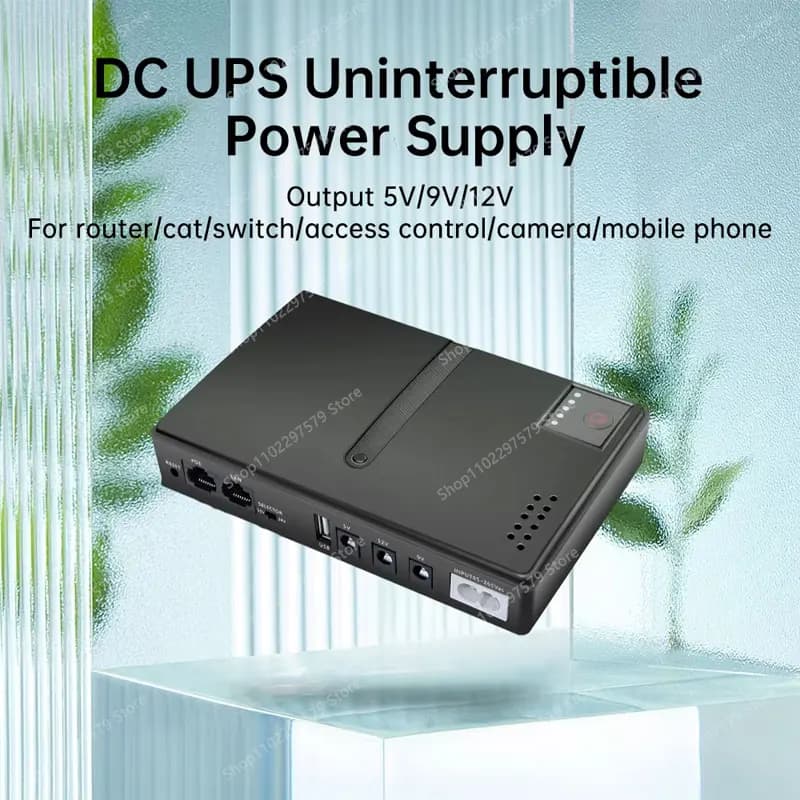 NEW Emergency Power Supply UPS 4*18650 with Backup Battery DC 5V 9V 12V for Router Monitoring and Power Bank Mobile AC 85-265V