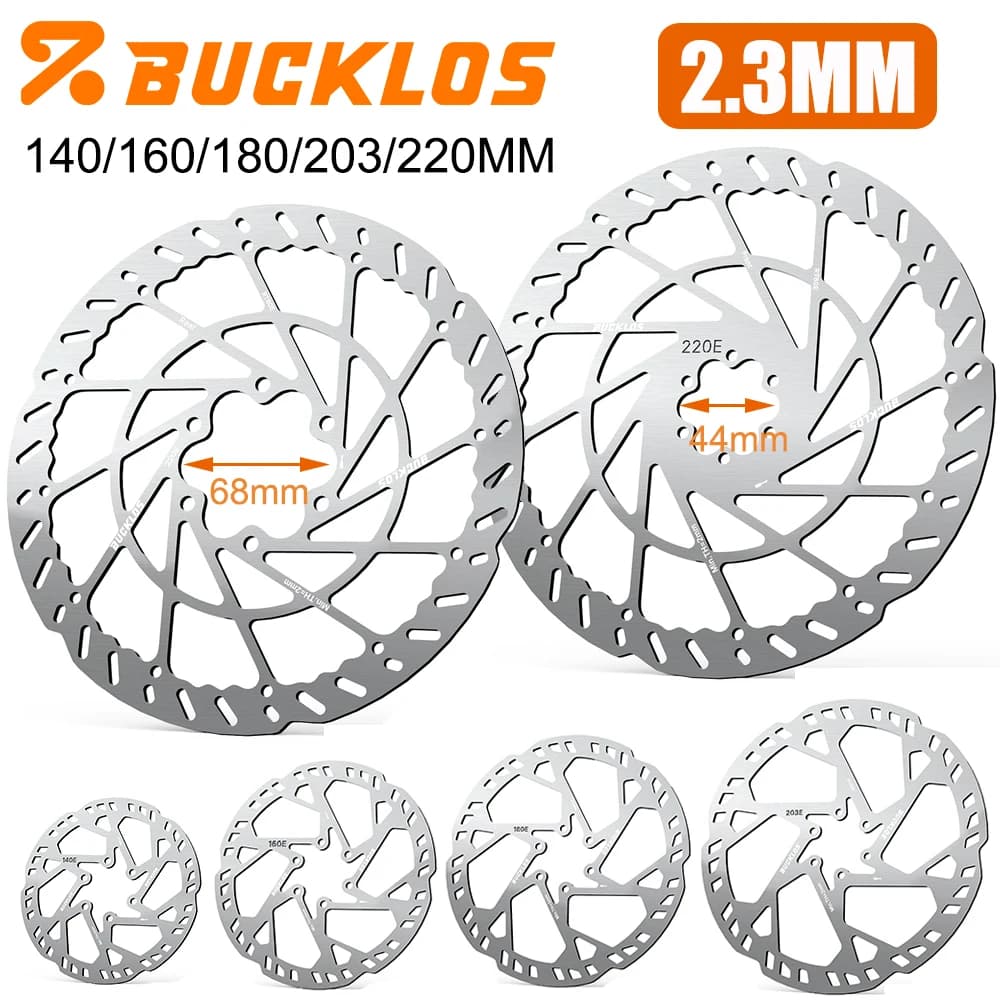 BUCKLOS 2.3MM E-Bike Disc Brake Rotor 140/160/180/203MM Electric Bicycle Brake Rotor 220mm Dirt Bikes Brakes Rotors Front Rear