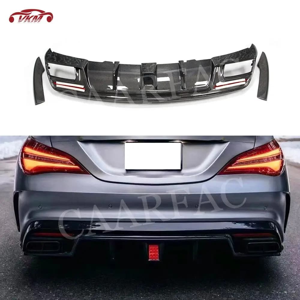 Carbon Fiber Rear Bumper Lip Diffuser Splitters Flaps for Mercedes Benz CLA Class W117 CLA200 CLA250 260 CLA45 For AMG 2013-2018