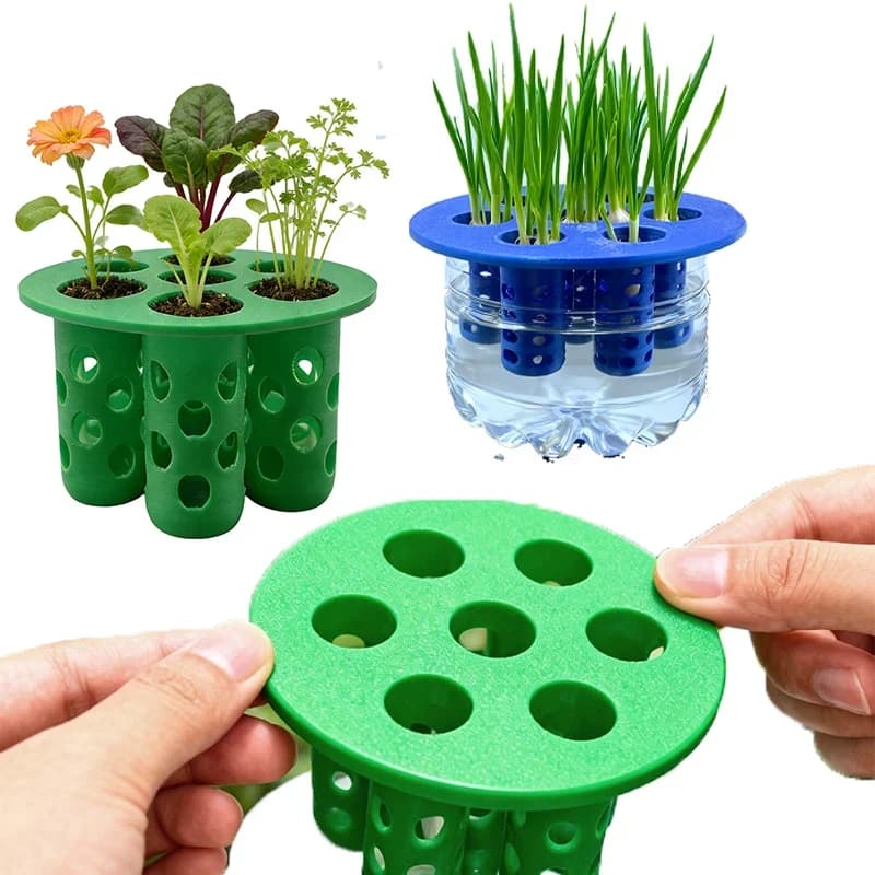 Garden Nursery Pot, 7-Hole Garlic Scallion Hydroponic Planters, 3D Printed Hydroponic Mold For Flower Vegetable, Plant Holder