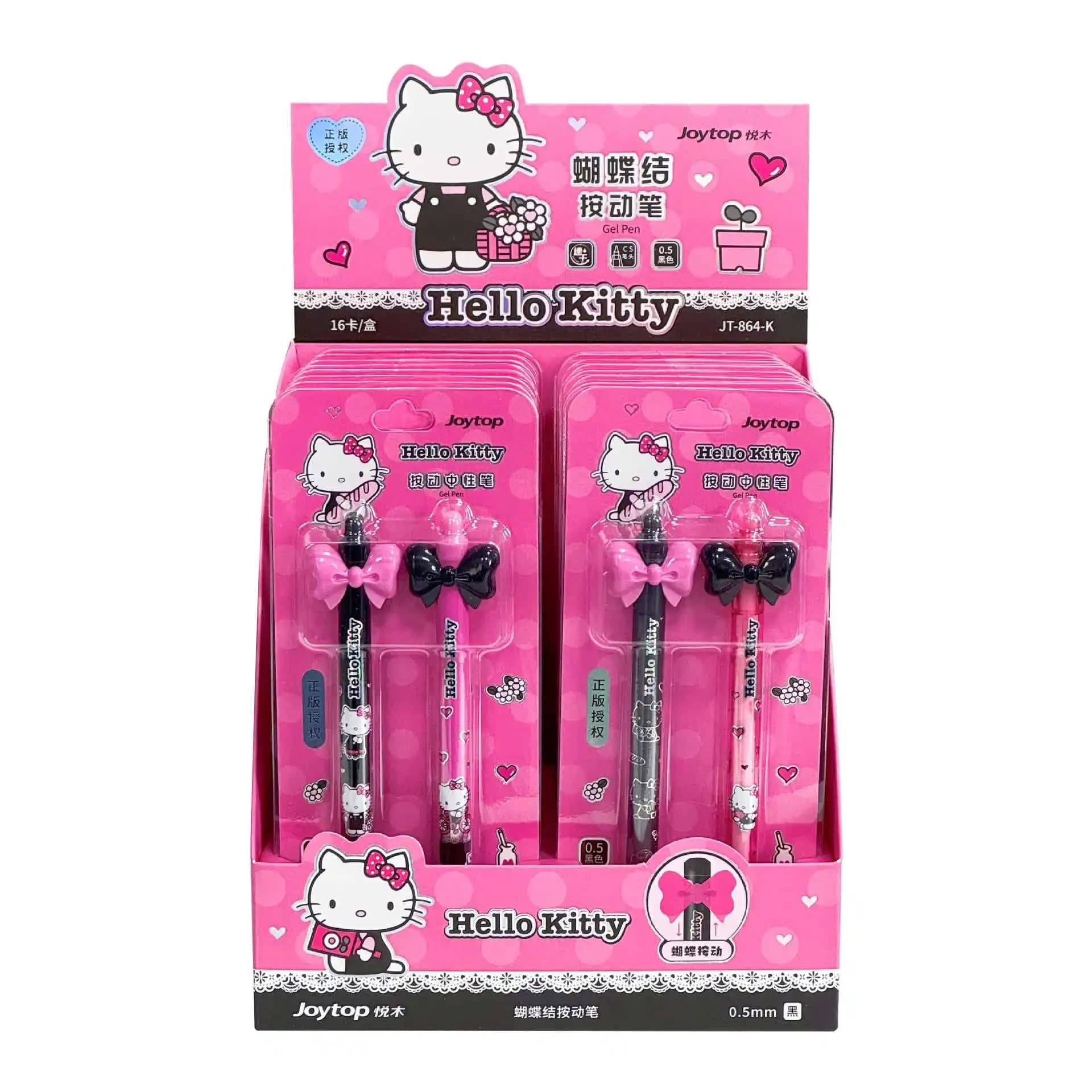 Nuove penne a sfera con pulsante Hello Kitty, penna gel nera da 0,5 mm per scrittura e disegno, articoli di cancelleria per studenti, regali