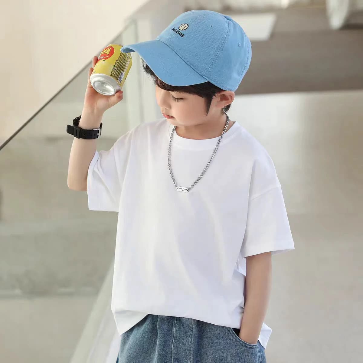 Moda Ragazzi T-shirt Solido Morbido Cotone Estate Ragazzo T Shirt Scuola Sport Bambini Bambini Top Tee Vestiti Compleanno Adolescente 6 8 10 12 Y
