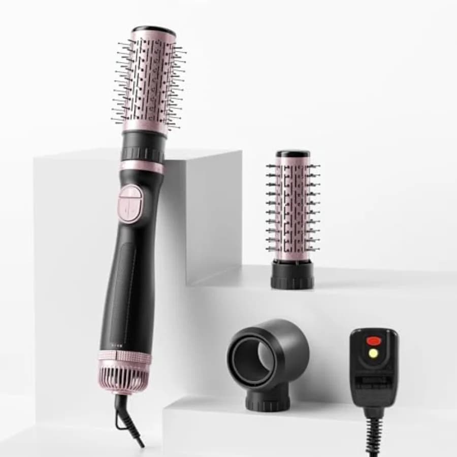 Blow Dryer Brush 3-in-1 Rotating Hair Dryer Brush with 3 Heads for Drying Styling Volumizing Curling Sleeking in One Step for L