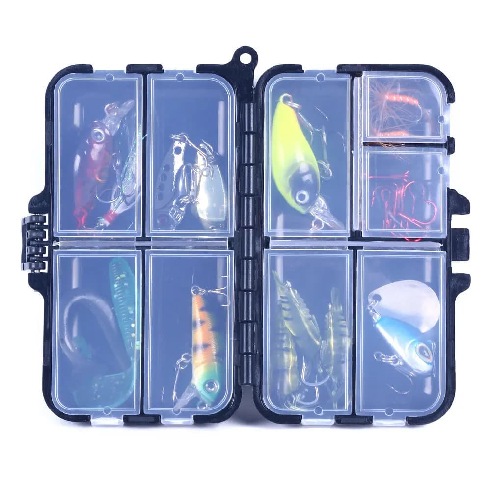 9/12 Holes Hook Esca Storage Box Container Fishing Tools Fishing Box Multifunction Organizer Fishing Rectangular