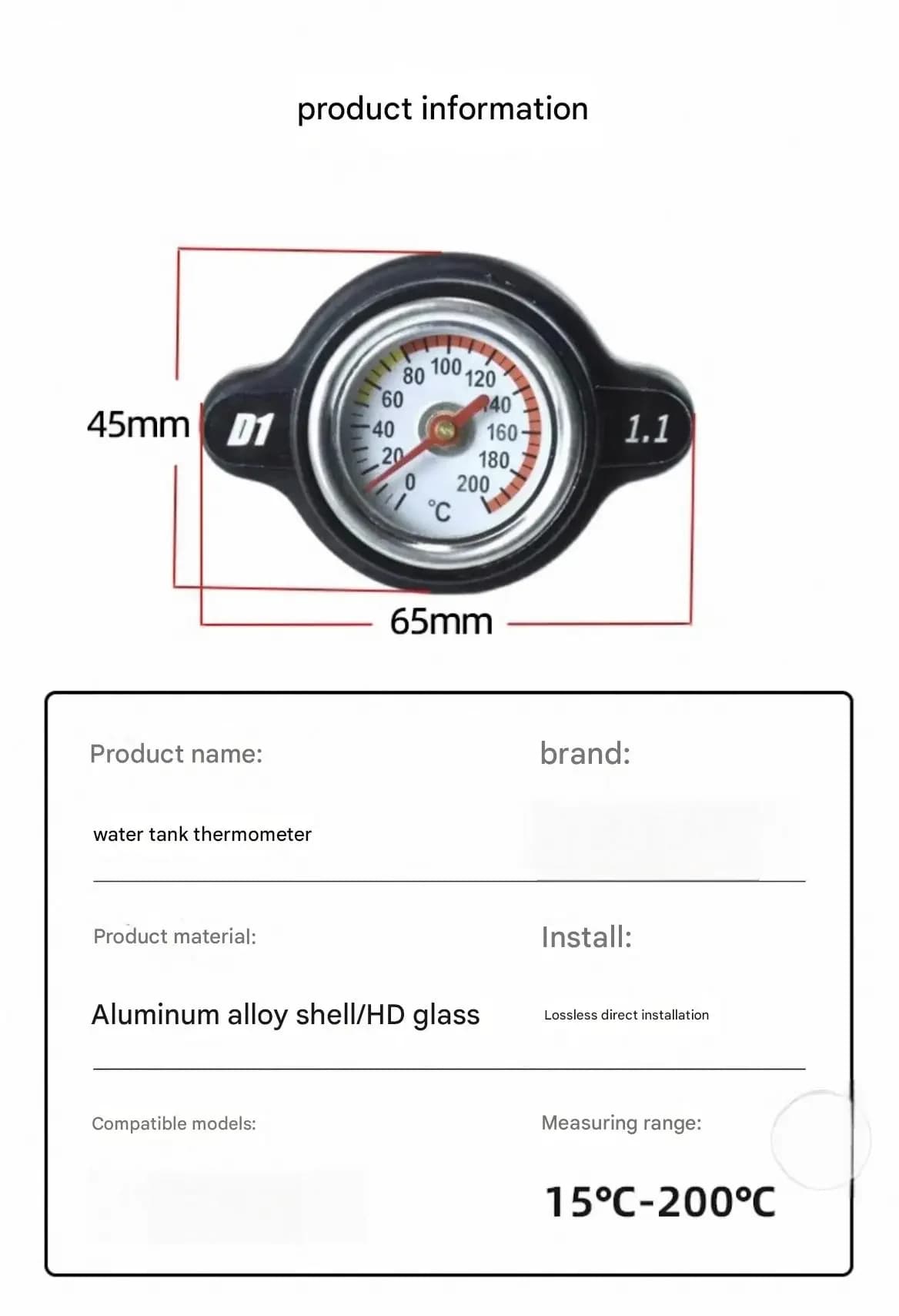 Termometro con sensore di temperatura e display per serbatoio acqua modificato per VOGE CU525 250 - Accessori