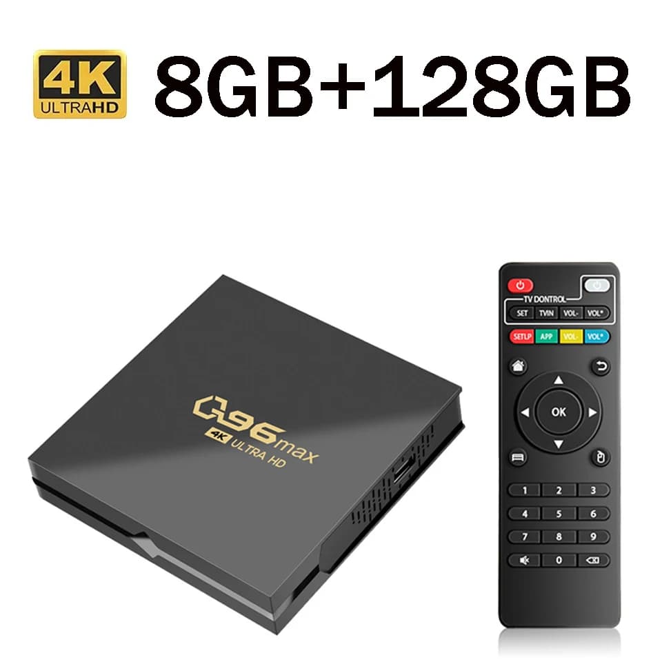 tv box Smart HD 4K 3D Media Player Q96 Max Android 11.0 Amlogic S905 Quad Core 4G WiFi 8GB 128GB Smart TV Box iptv