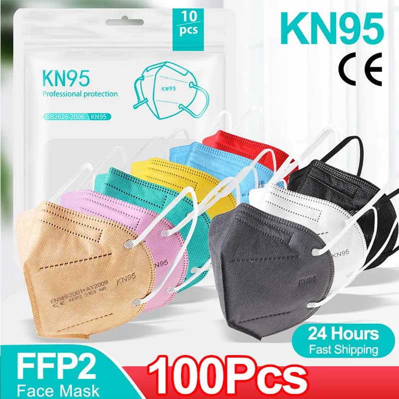 10-100PCS mascarillas FFP2 Maschera per il viso Approvato CE FPP2 KN95 Bocca facciale mascarillas quirurgicas homologadasMasks Maschere FFP2 FFP3