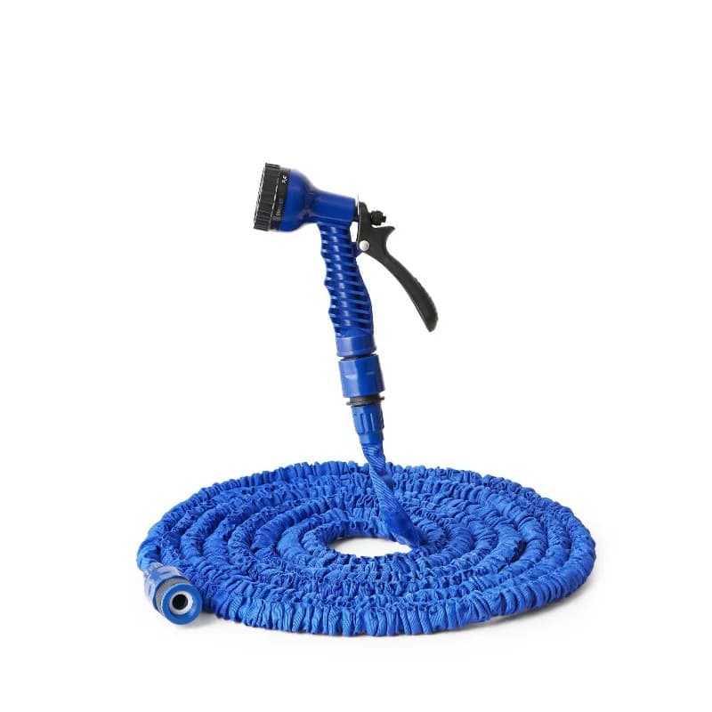 Tubo da Giardino Espandibile Resistente, Flessibile e Anti-perdita con Pistola a Spruzzo a 8 Modelli, per Pulizia Esterna, Lavaggio Auto e Cura del Prato