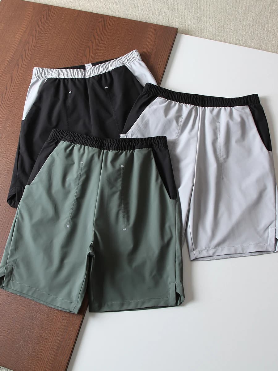 Pantaloncini Estivi Riflettenti ad Asciugatura Rapida e Traspiranti da Uomo, a Blocchi di Colore, per Sport all'Aperto, Ciclismo, Basket, Casual, Gamba Dritta, Vita Media