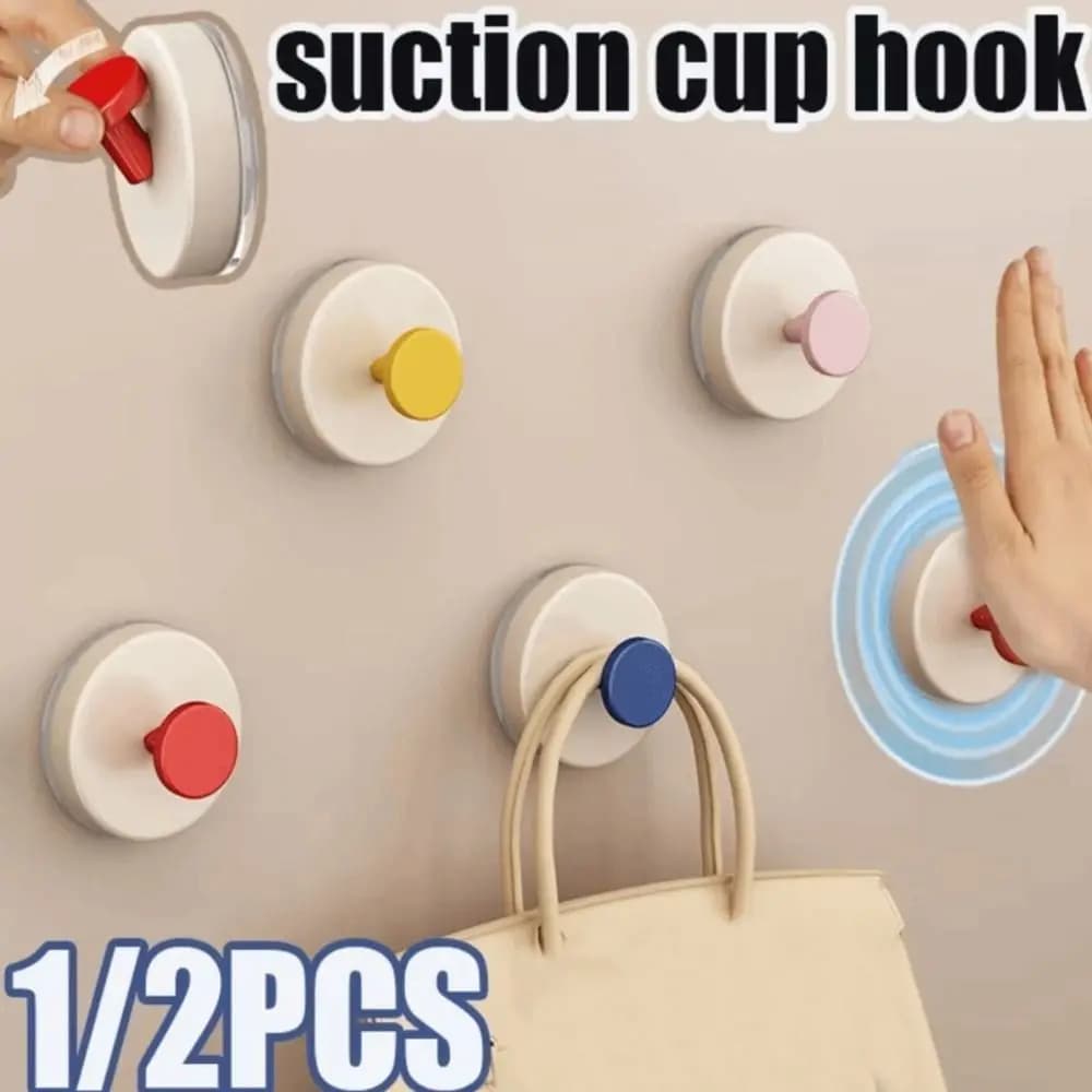 1/2 Pezzi Gancio a ventosa senza foratura, appendiabiti da parete riutilizzabile, ganci resistenti con design pieghevole, appendi asciugamani, accessori bagno