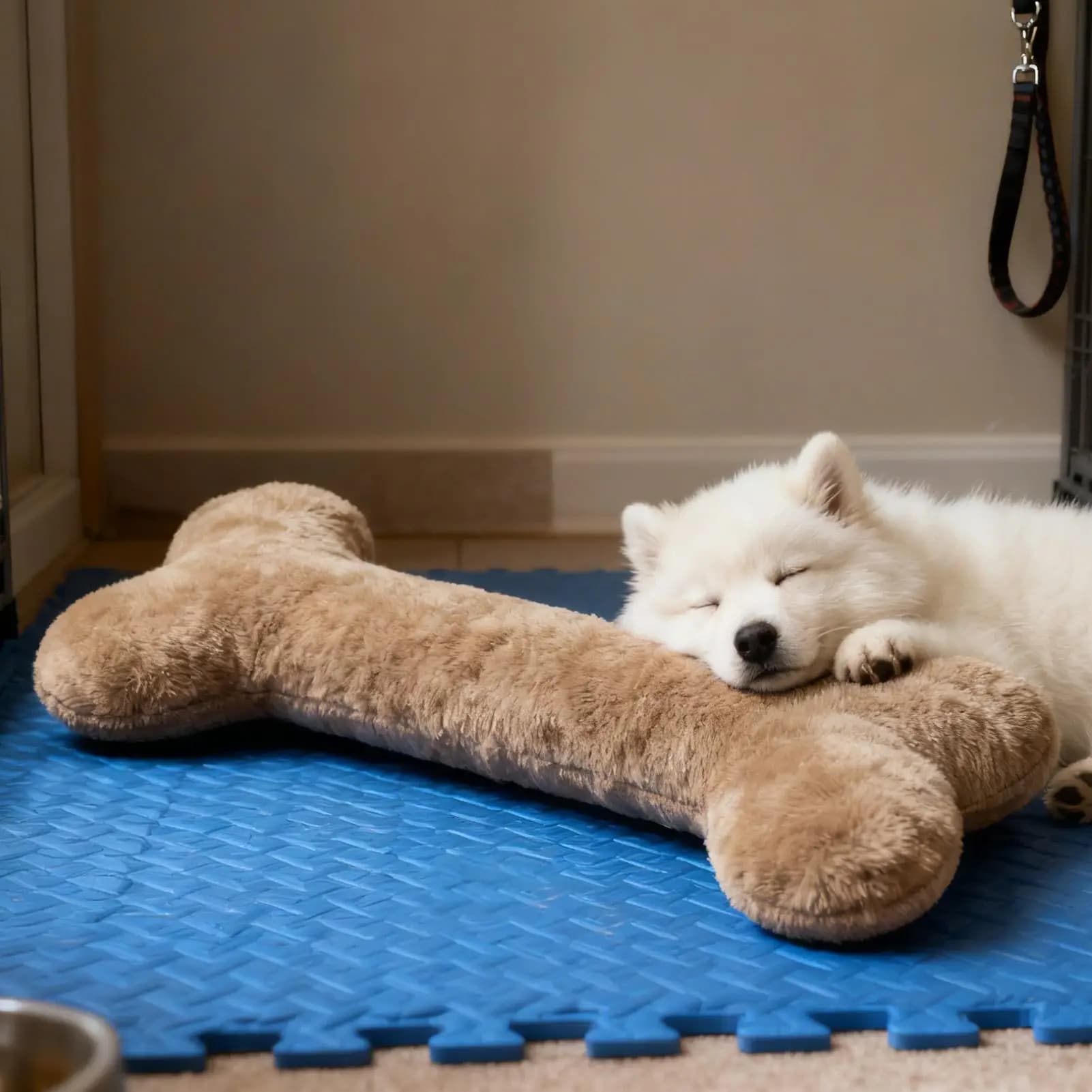 Plush Dog Bone Toy 27.6 Inch Puppy Soothing Cushion Dog Comfort Pillow for Pet Parents Trainers Animal Lovers Apartment Office