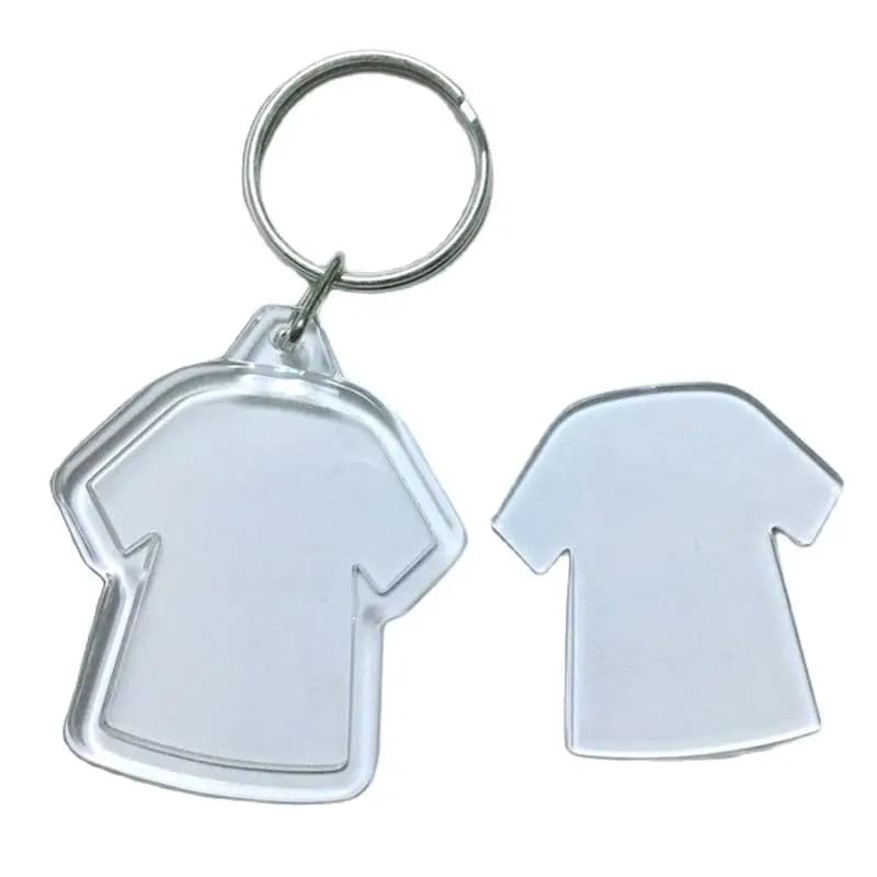100 pz Acrilico Fotolijst Sleutelhanger Trasparente Foto Inserto Vuoto Sleutelhangers Con Anello Diviso Foto Snap-In
