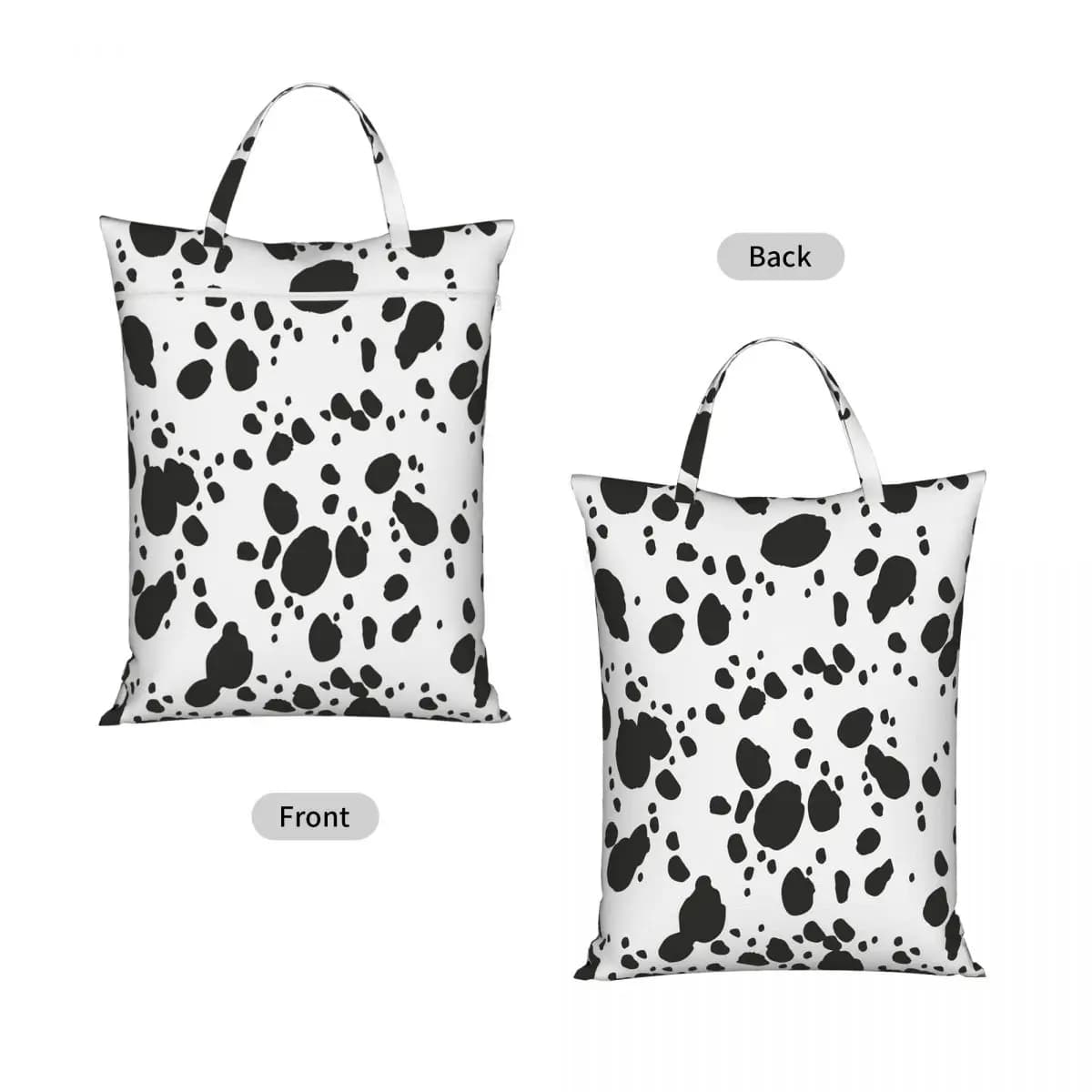 Dalmatian Dog Print Travel Laundry Bag Waterproof Reusable Dirty Clothes Pouch Gym Yoga Vacation Washing Basket