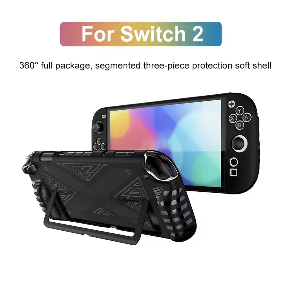 Custodia protettiva in TPU nero per console di gioco Nintendo Switch 2 Cover rigida in pelle compatibile con il gamepad Switch 2 2nd 2025