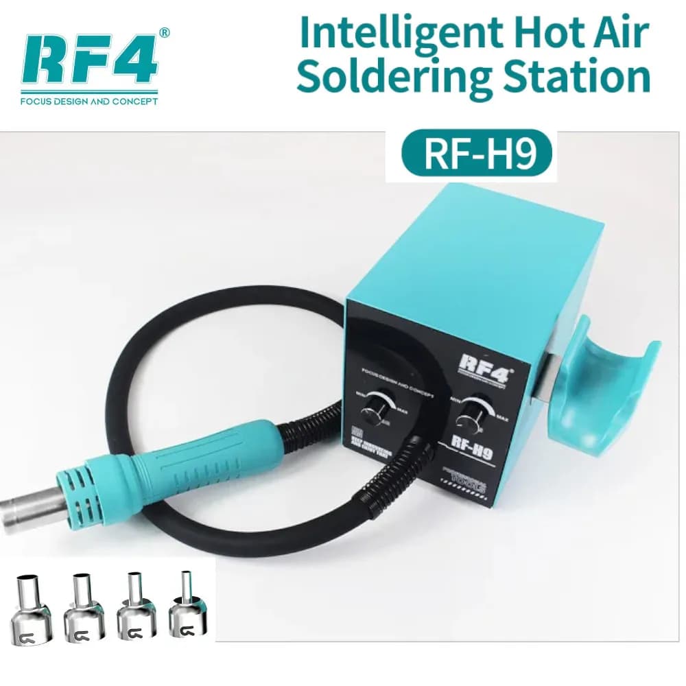 RF4 RF-H9 RF-H8 Stazione di saldatura intelligente per pistola di calore ad alta potenza per scheda madre PCB IC Stazione dissaldante ad aria calda con 4 ugelli