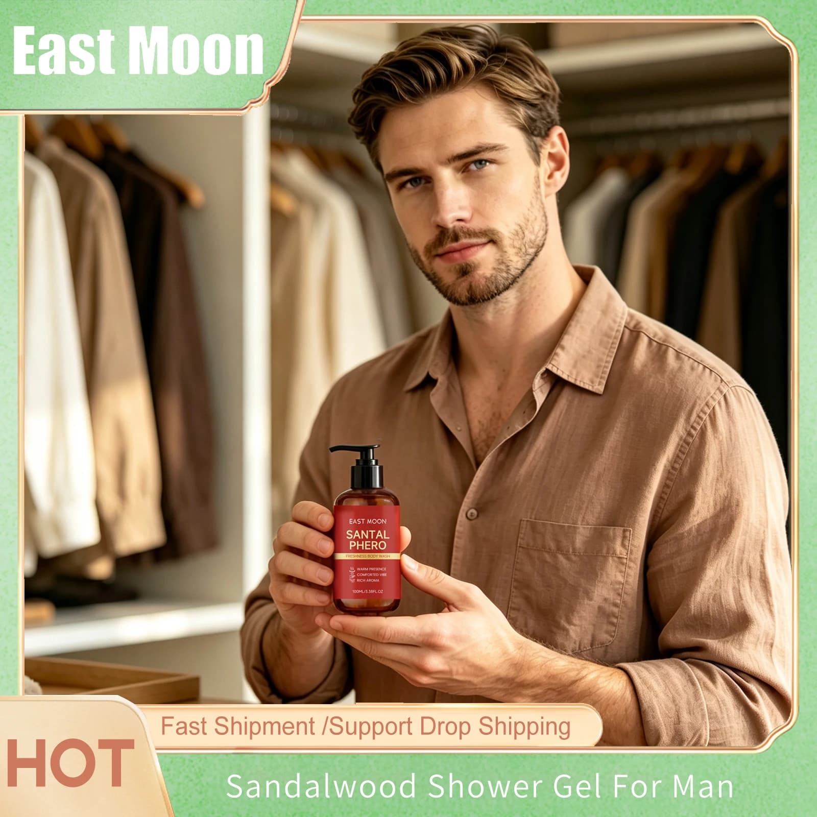 100ml Lasting Fragrance Shower Gel For Men Remove Exfoliate Refresh Oil Control Natural Gentle Body Moisturizing Bathing Liquids