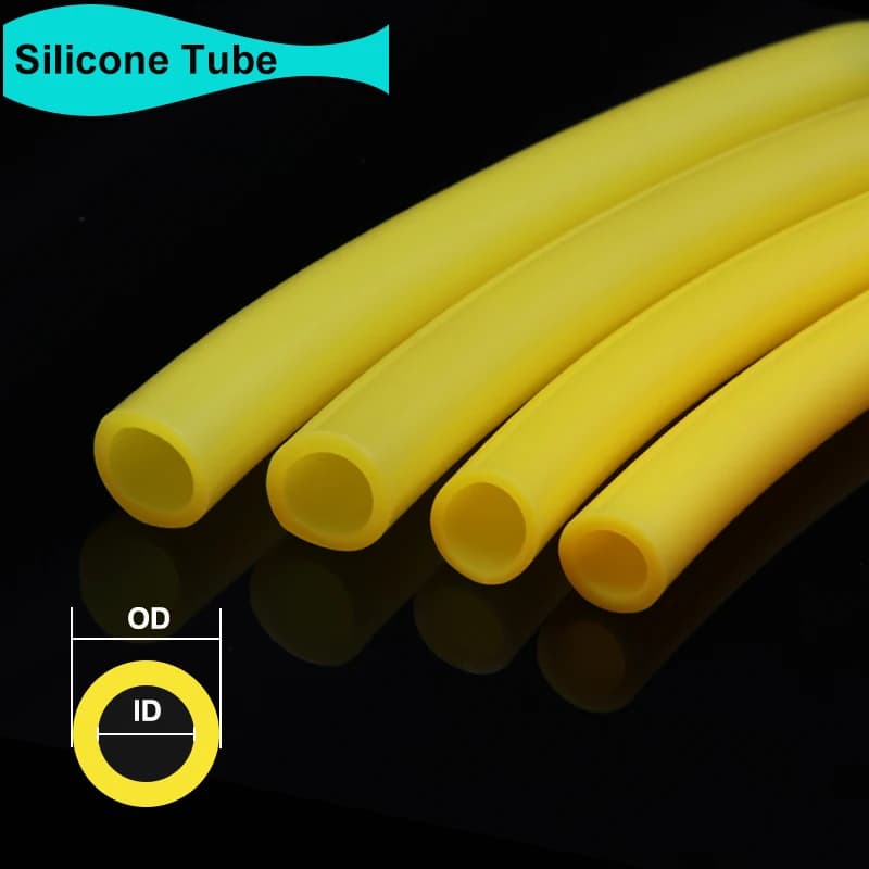 1/3/5/10M Giallo Food Grade Tubo di Gomma di Silicone ID 0.5 ~ 25mm OD 1 ~ 31mm Flessibile di Irrigazione Acquario Aria Acqua Plumb Tubo Da Giardino