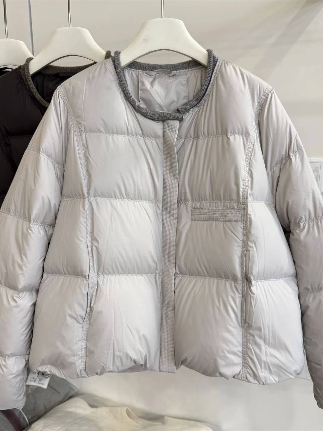 Giacca Invernale da Donna alla Moda con Collo Rotondo, Casual, in Cotone Spesso, Stile Oversize, Trendy