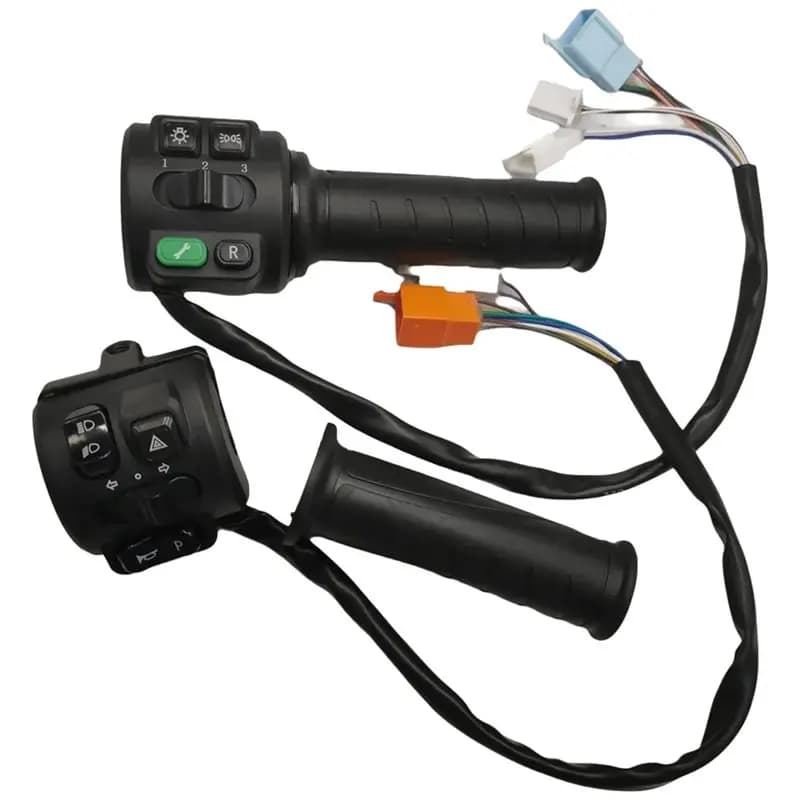 Reversible handlebar with Accelerator & Switch for Electric Bike, Integrated Brake Light, Off/ Gear/Turn Control Unit