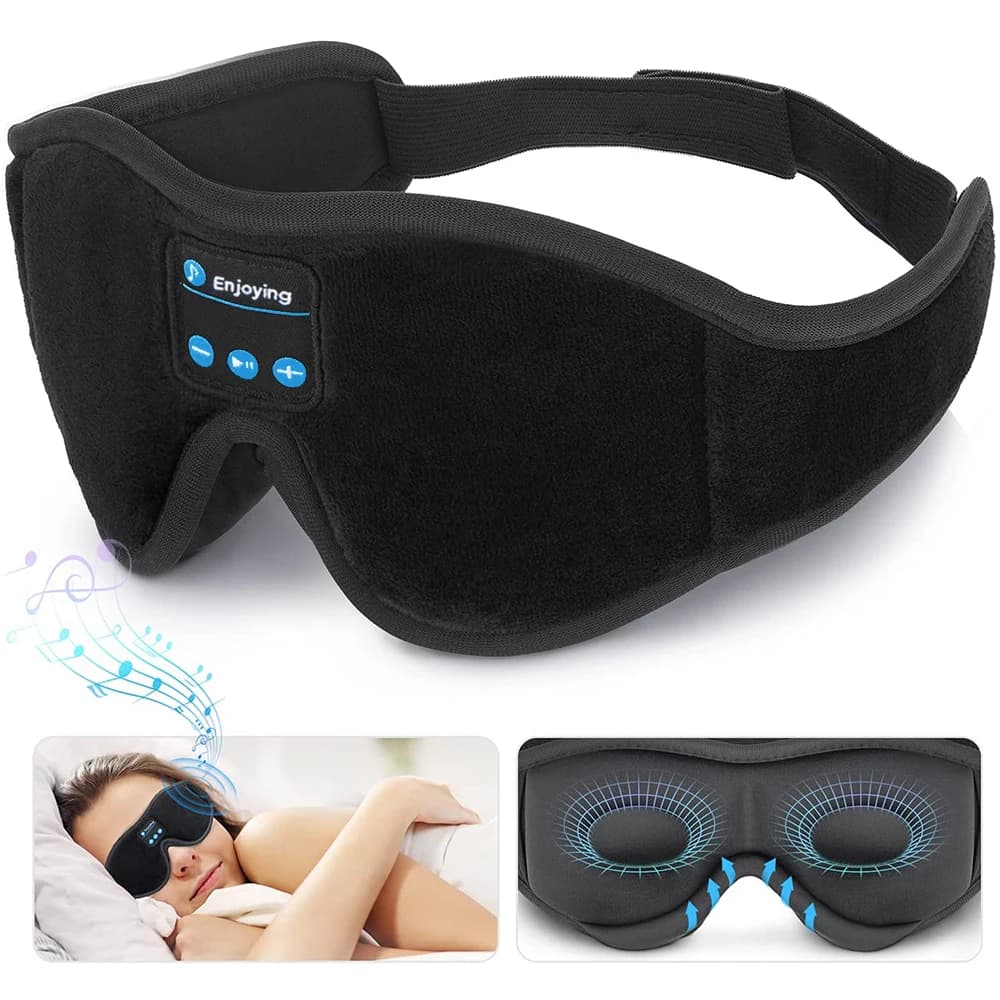 3D Sleep Eye Mask with Bluetooth Headphones, Built-in HD Speaker Music Sleeping Mask