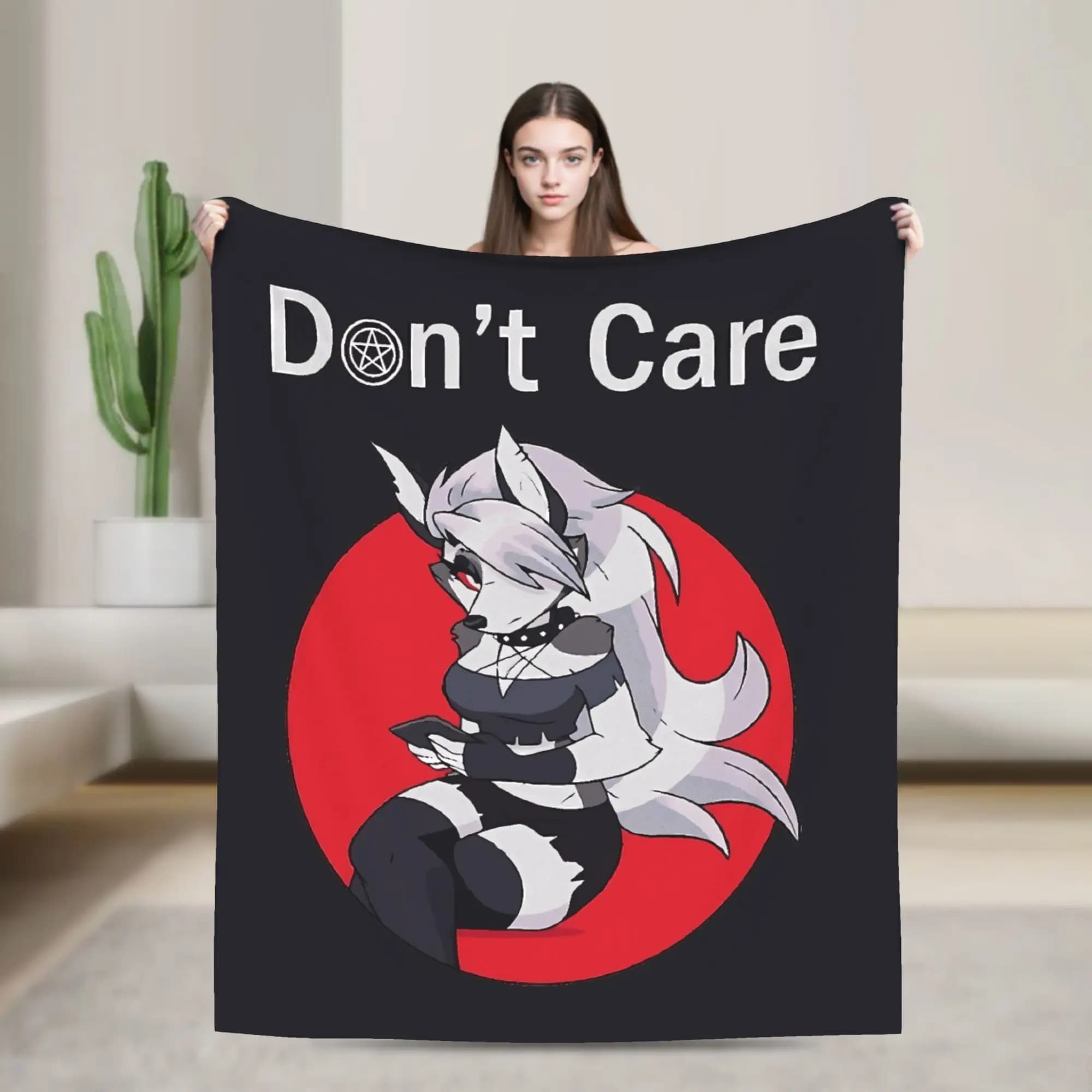 Helluva Boss Loona Flannel Blankets Soft Warm Throw Blanket for Couch Bed Travel Office Comfortable Bedspread Sofa Bed Cover