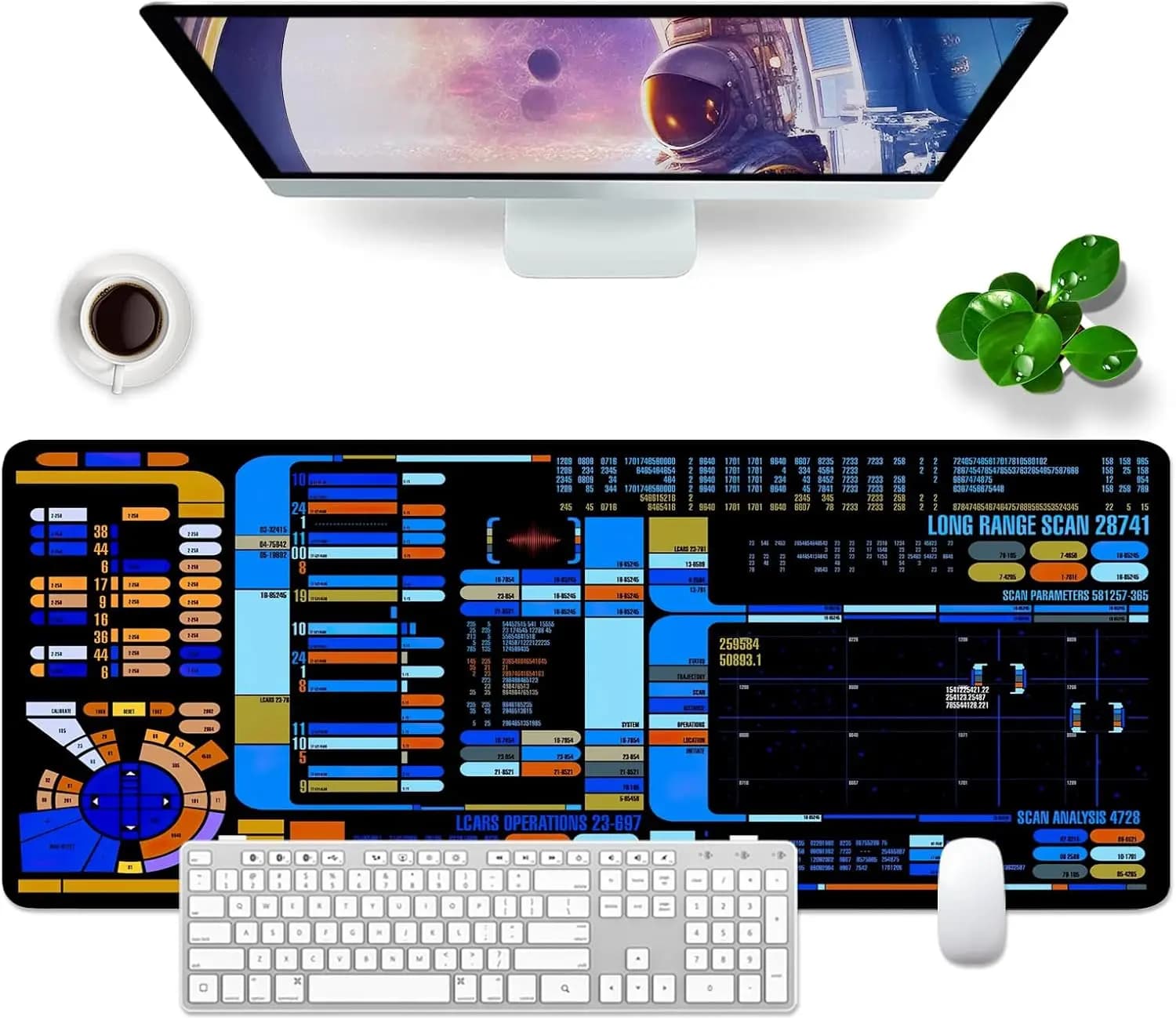 Tappetino per mouse da gioco Spacecraft Dashboard, 31,5x11,8x0,12 pollici, grande tappetino da scrivania per ufficio e gaming