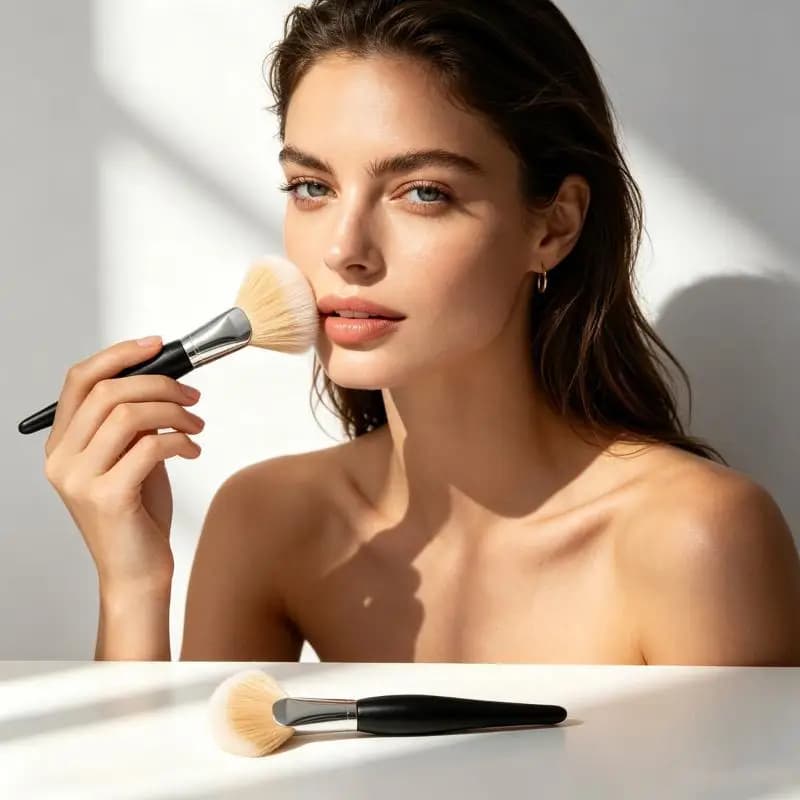 Professional Wooden Handle Nylon Bristles Makeup Brush For Women Daily Use Cosmetics Powder Blush Foundation Brush
