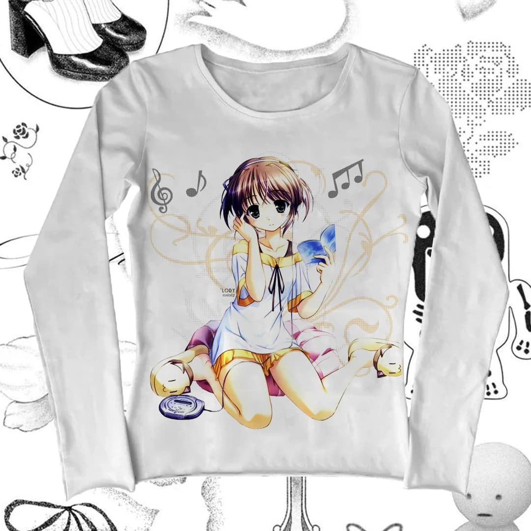 Donne Top Y2k Magliette Anime Girl Emo Graphic Magliette 2000s Vestiti Y2k Kitty Donna T-shirt Goth Kawaii Estetica Abbigliamento Kpop