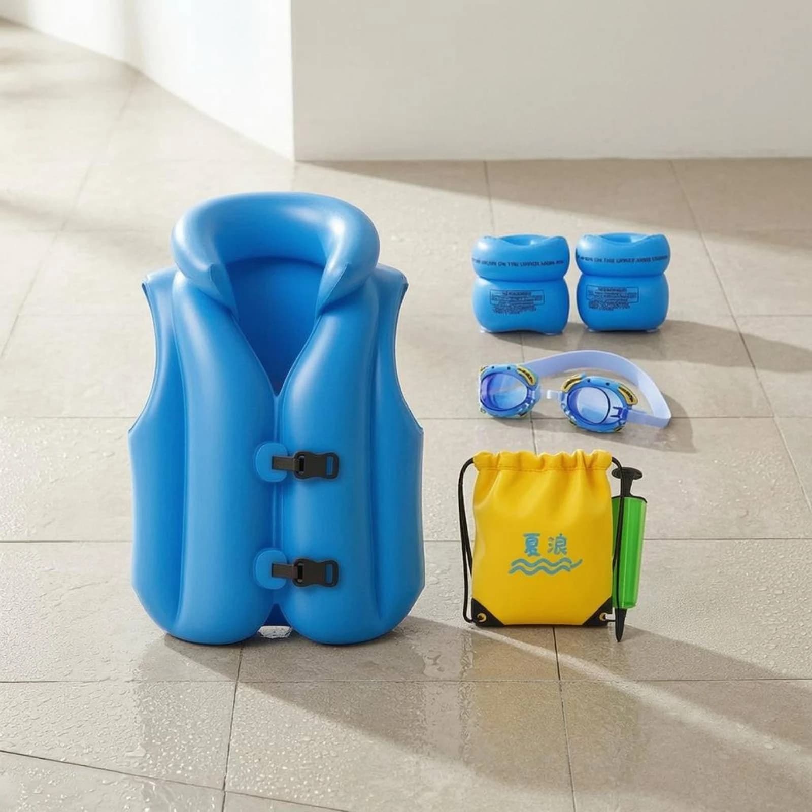Child Flotation Vest Molded Surface Training Swim Vest Kids Life Jacket Buoyant Water Safety Gear Adjustable for Children