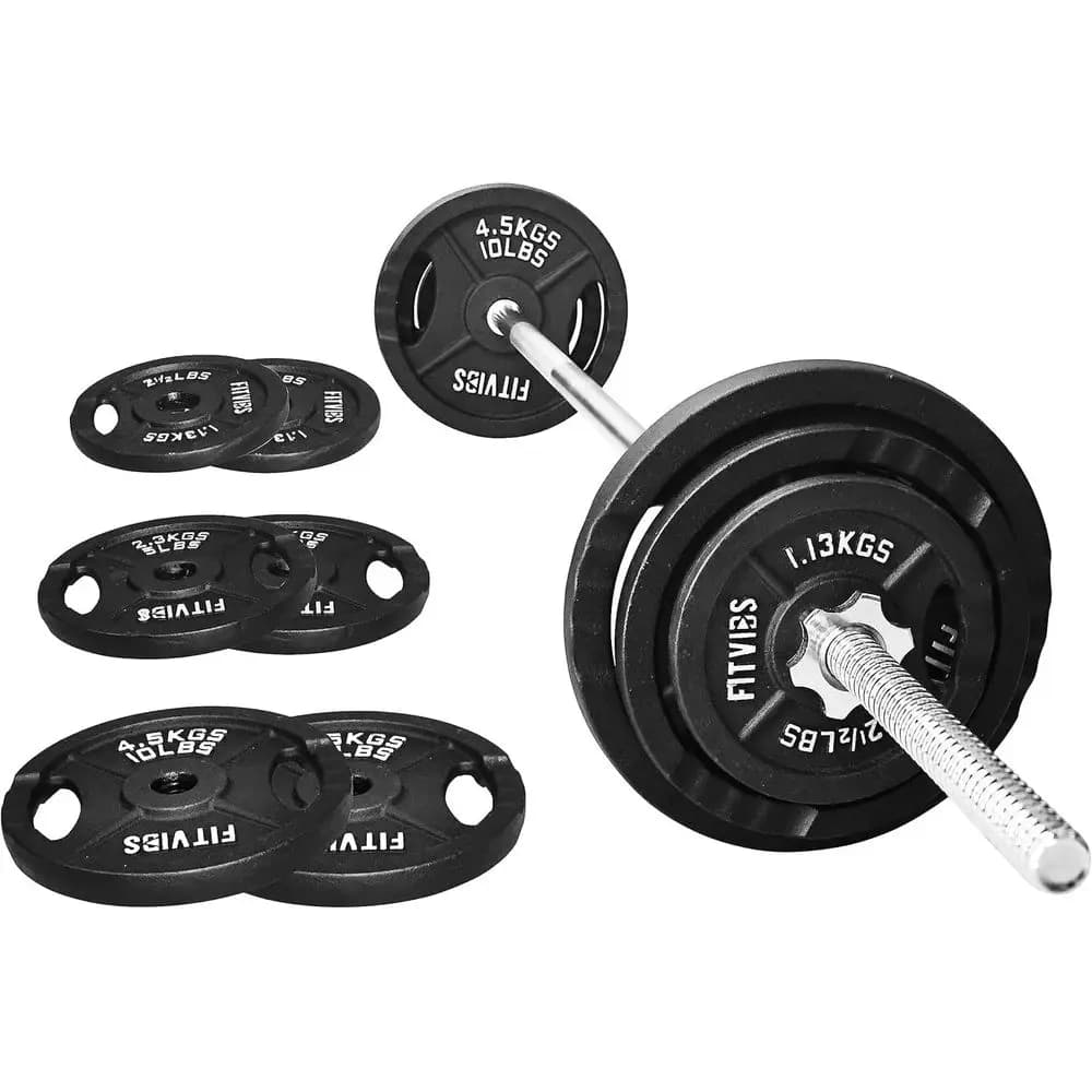 Set di pesi regolabili da 55 libbre con barra Star-Lock e dischi in ghisa da 35 libbre