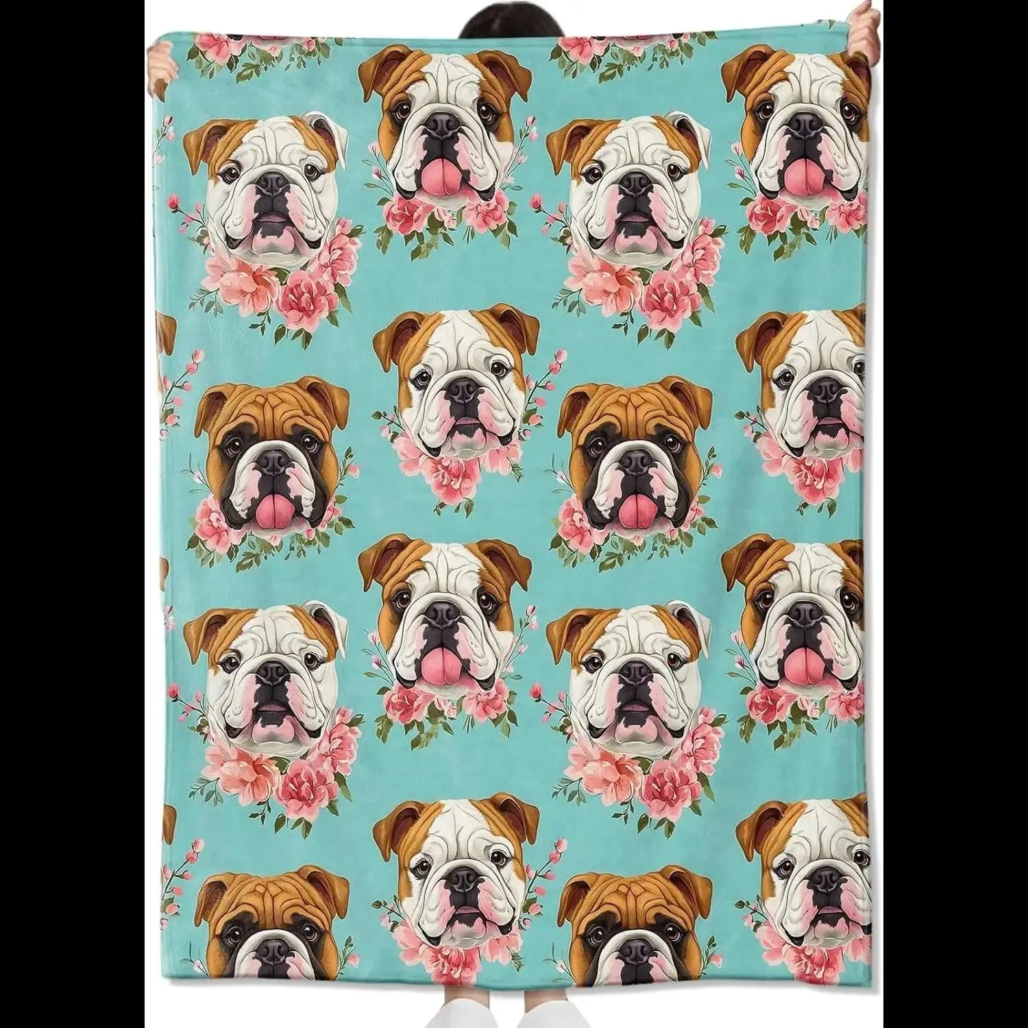 Adorabile coperta morbida con stampa bulldog francese, regalo perfetto per gli amanti dei cani, divano, letto, auto, campeggio, per tutte le stagioni