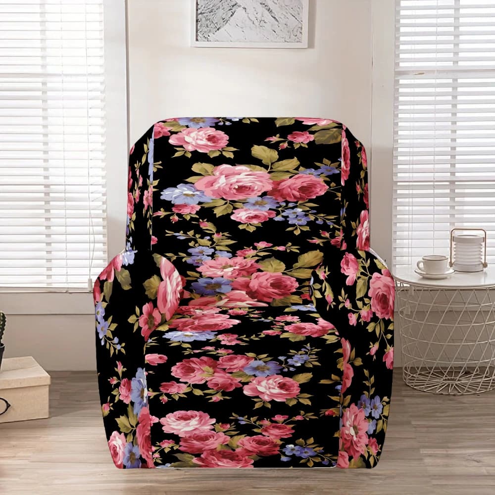Copridivano Reclinabile, Stampa Floreale Vintage Rosa, Copertura Elasticizzata per Divano Reclinabile, Protezione Morbida per Mobili