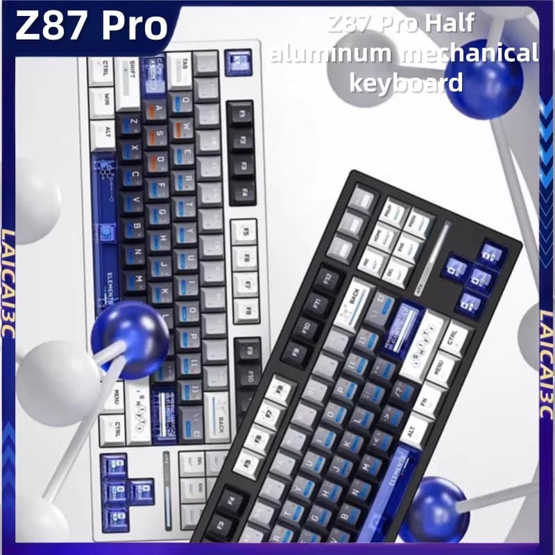 Atkz87 Pro Tastiera da gioco wireless Tri-Mode 87% Tasti Layout Guarnizione Struttura Full Key Hot Plug Tastiere meccaniche a bassa latenza