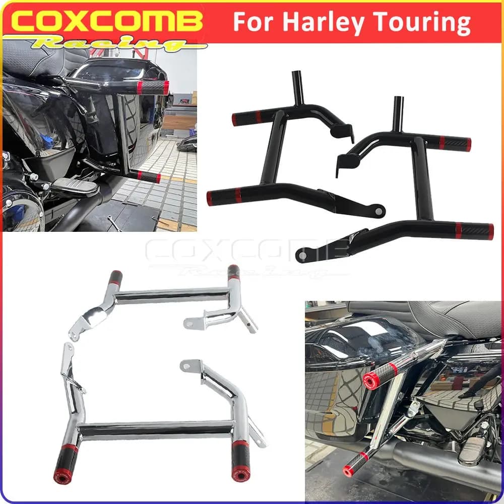 Protezione Posteriore per Borse Laterali Harley Road Glide Limited FLTRK FLTRKSE Special FLTRXS Ultra FLTRU, Barra Anticaduta e Poggiapiedi