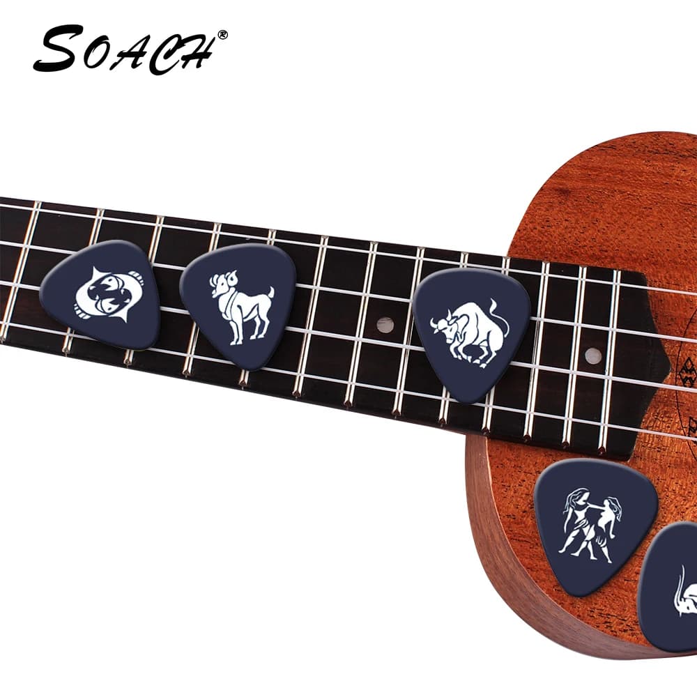 SOACH 10 pz/lotto 0.71 0.46 1.0mm spessore cartoon 12 costellazioni plettri per chitarra modello pagaie per chitarra parti accessori per chitarra