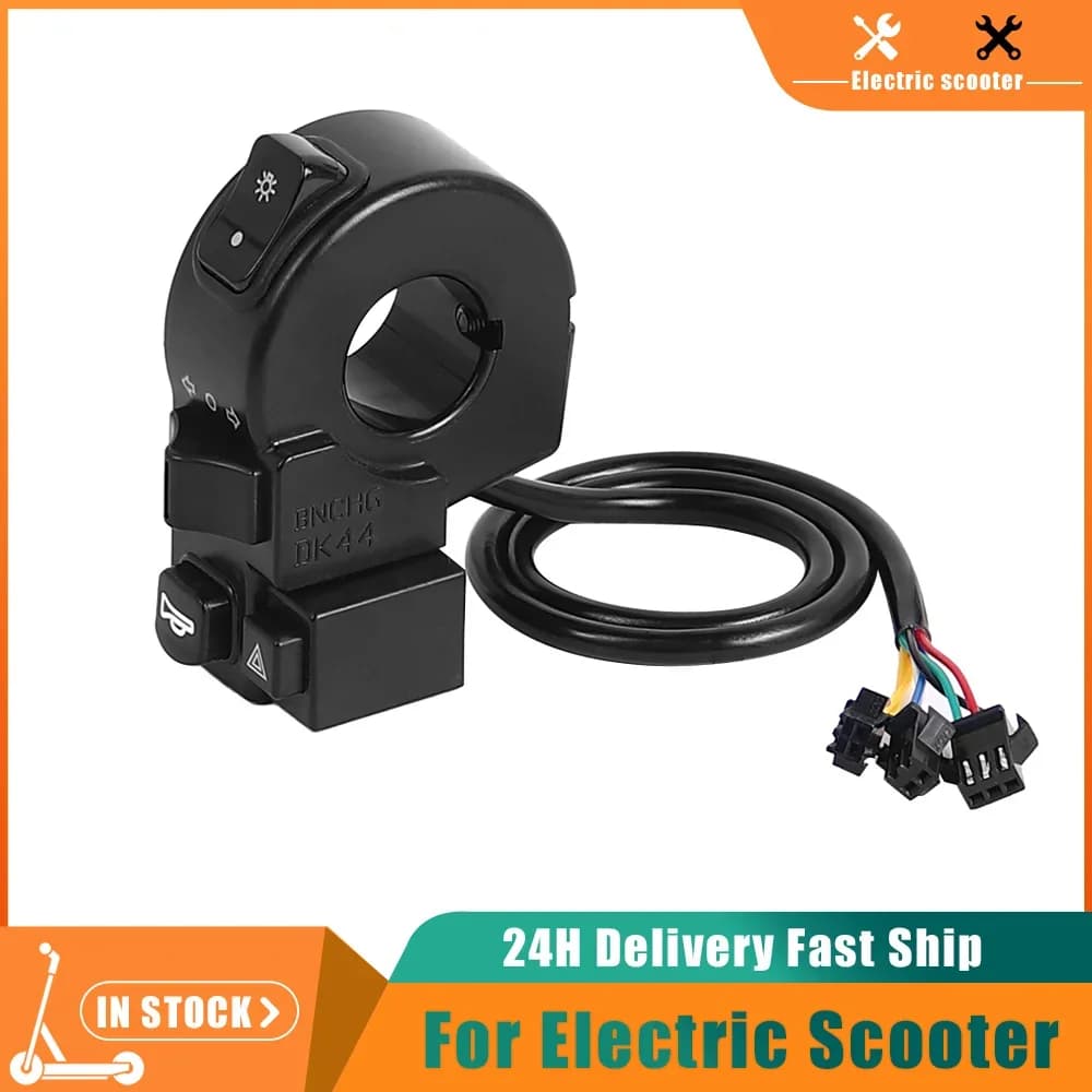 Interruttore manubrio E-bike 4 in 1 Interruttori indicatori di direzione clacson per accessori per interruttori luci moto ATV scooter elettrico