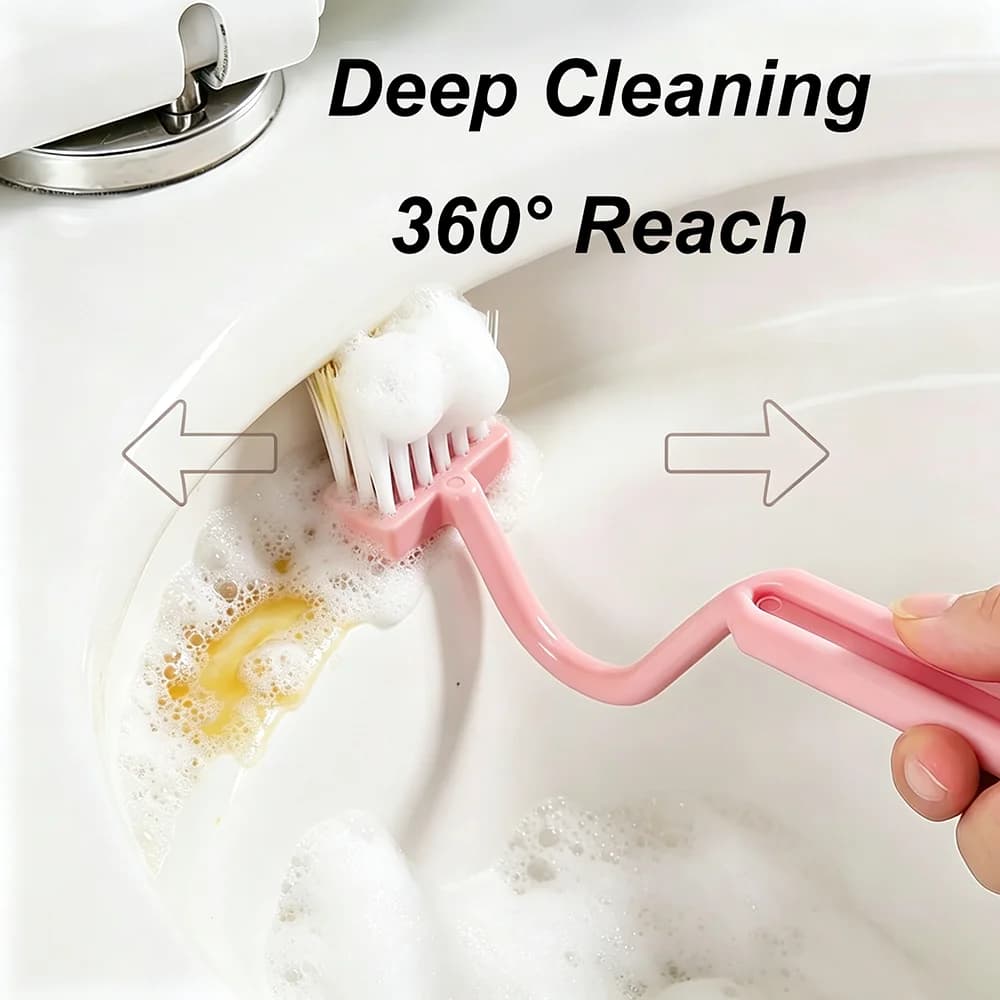 Spazzola per la pulizia di fessure e angoli del bagno, per spazi stretti, con manico lungo, per una pulizia profonda e facile.