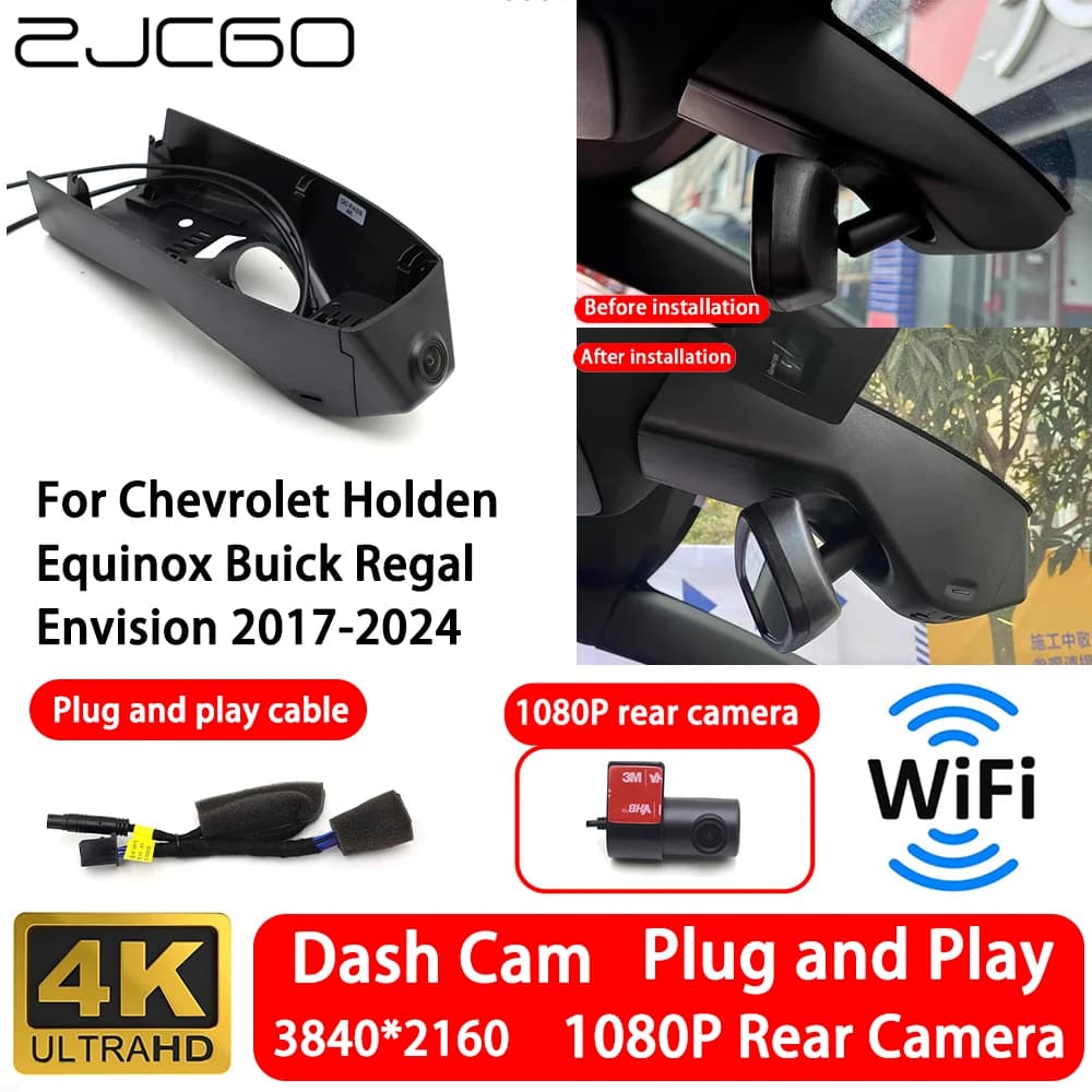 Telecamera anteriore e posteriore 4K per Chevrolet Holden Equinox Buick Regal Envision 2017-2024, Dash Cam con Wi-Fi, Plug and Play, Registratore Video